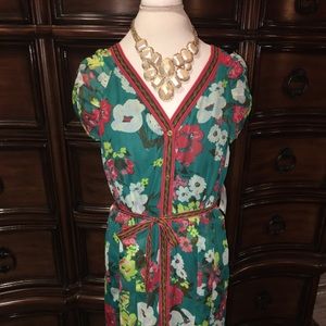 NY&C Green Floral Polyester Dress